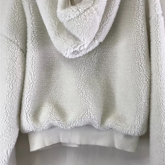 Alo white Sherpa half zip hoodie jacket - Picture 3 of 4
